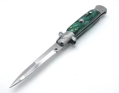 Выкидной нож стилет автомат AKC 9 с чехлом (Зеленый)