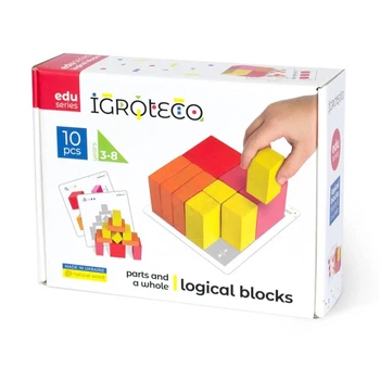 Развивающая игрушка кубики деревянные части и целое. Igroteco (900460)