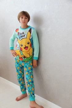 Дитяча піжама для хлопців покемон Пікачу pokemon Pikachu | світиться у темряві | 5 роки зріст 104-110см | колір ментол