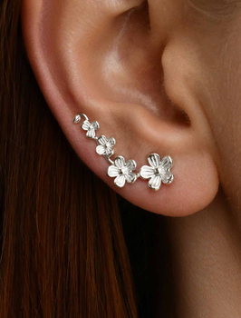 Срібні сережки у формі квітів (АРТ. №6026) Dadiverin Jewelry