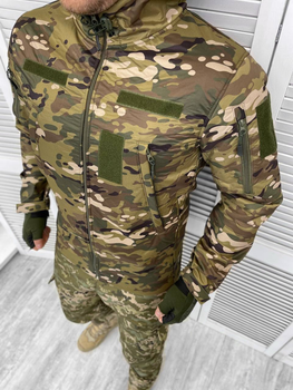 Теплая мужская куртка SoftShell на флисе с липучками под шевроны мультикам размер 2XL
