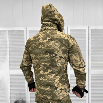 Чоловіча демісезонна Куртка SoftShell з капюшоном та додатковими кишенями піксель розмір 2XL