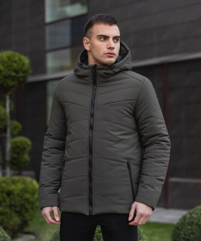 Зимняя мужская Куртка Pobedov "Dzen" до -18°C с капюшоном на силиконе хаки размер M