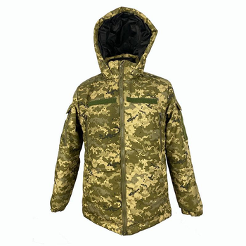 Мужская зимняя куртка с капюшоном утеплитель Hollowsoft до -25°С / Бушлат пиксель размер XS