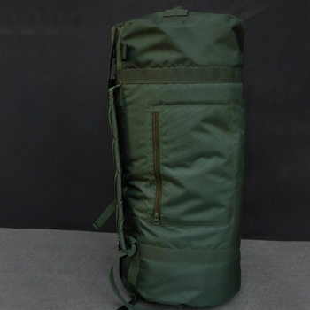 Баул-Рюкзак на 100л Cordura 1000 D / Містка сумка із знімним кріпленням для каремату олива / Водонепроникний Речовий мішок