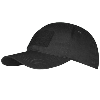 Практична Кепка CamoTec CM із липучкою під шеврон / Спортивна Бейсболка ріп-стоп чорна розмір універсальний