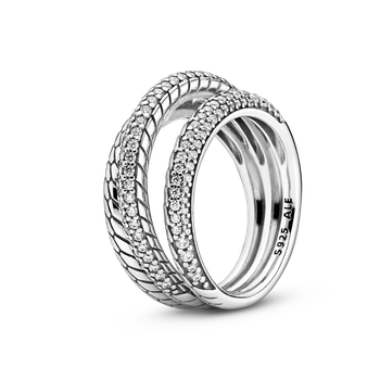 Серебряное кольцо с цепочным орнаментом 199083C01. 50-60