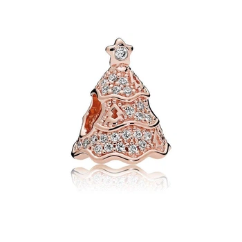 Серебряный шарм Пандора "Сияющая елка" 781765CZ.