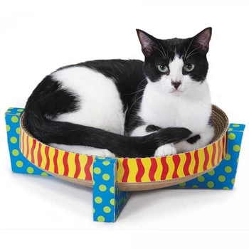 Іграшка-дряпалка для кішок Petstages Scratch Snuggle & Rest Tan кругла, 34×34×10 см