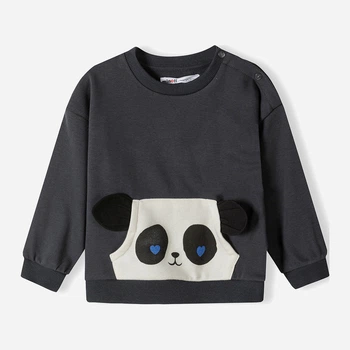 Детский свитшот Minoti panda 4 39343KID 80-86 см Темно-серый (5063025157550)
