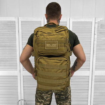 Водонепроницаемый Рюкзак Mil-tec Assault 36л с системой Molle / Прочный Рюкзак койот 53х29х28 см