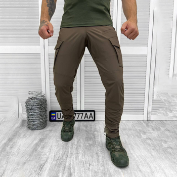 Чоловічі міцні Штани із накладними кишенями та манжетами / Щільні еластичні Брюки Capture олива розмір S