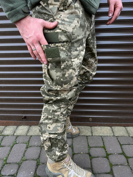 Мужские весенние брюки с накладными карманами / Крепкие водонепроницаемые Брюки пиксель размер 54