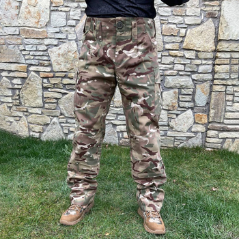 Чоловічі щільні Штани з 6-ма кишенями та відсіками для Наколінників / Міцні Брюки ріп-стоп мультикам розмір XL