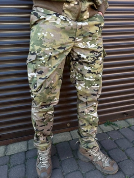 Мужские весенние брюки с накладными карманами / Крепкие водонепроницаемые Брюки мультикам размер 56