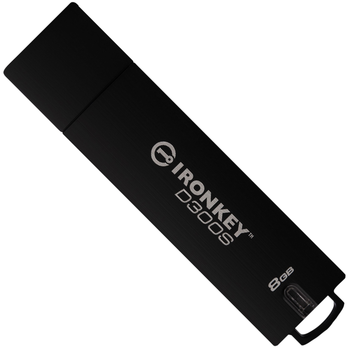 Флеш память USB Kingston IronKey D300S 8GB USB 3.1 Black (IKD300S/8GB)