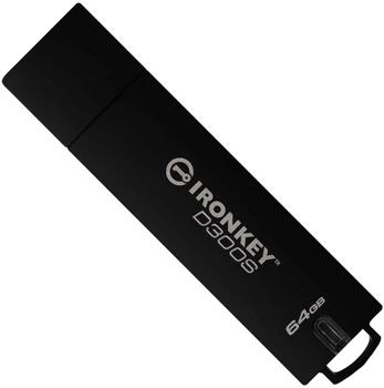 Флеш пам'ять USB Kingston IronKey D300S 64GB USB 3.1 Black (IKD300S/64GB)