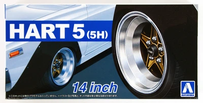 Сборная модель 1/24 комплект колес HART5 (5H) 14inch Tire & Wheel Set Aoshima 05436