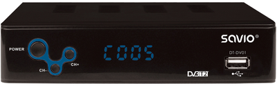 Tuner cyfrowy dekoder telewizji naziemnej Savio DT-DV01 (5901986047681)