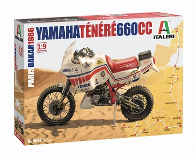 Збірна модель 1/9 мотоцикл Yamaha Ténéré 660cc Париж Дакар 1986 Italeri 4642