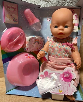 Пупс функціональний Yale Baby BL017I 8 функцій памперс горщик пляшечка тарілочка