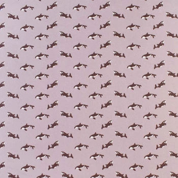 Коттон "Darling" сиреневый в коричневые косатки, ш.150 (18442.007)