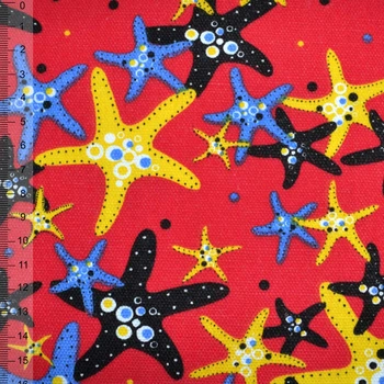 Деко коттон звезды морские, красный, ш.150 (20405.067)