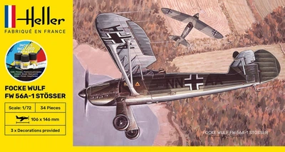 Сборная модель 1/72 самолета Focke Wulf Fw 56A-1 Stösser - Стартовый набор Heller 56238
