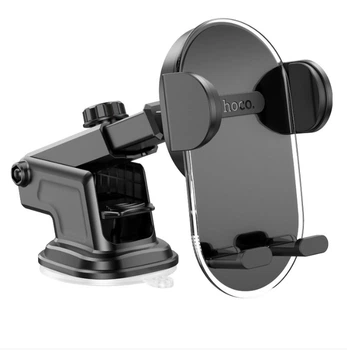 Холдер Hoco H3 Shiny press type car holder (center console) dark night Black