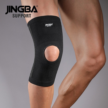 Эластичный бандаж на колено с открытой коленной чашечкой и 4 ребрами жесткости Jingba Support 1367 Black M (U43004)