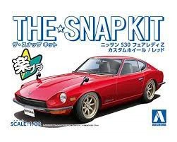 Сборная модель 1/32 автомобиль Nissan S30 Fairlady Z Custom Wheel(Red) Aoshima 06474