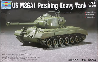 Збірна модель 1/72 танк US M26A1 Heavy Tank Trumpeter 07286