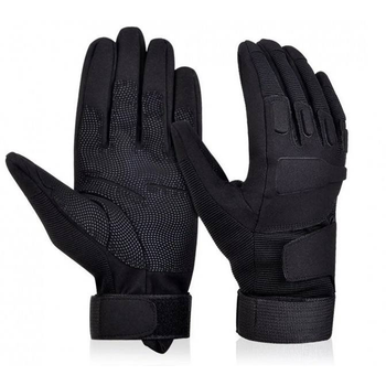 Перчатки с нейлоновыми накладками и защитными вставками черные размер XL