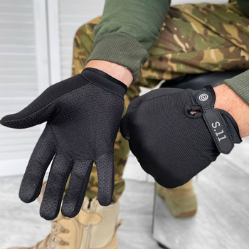 Плотные защитные перчатки с антискользящими вставками на ладонях черные размер XL
