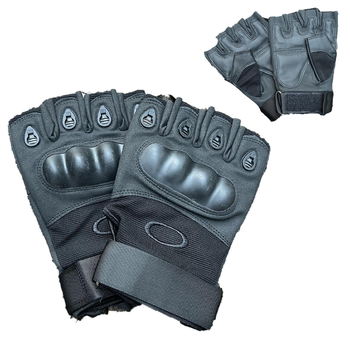 Перчатки с открытыми пальцами и косточками черные размер L