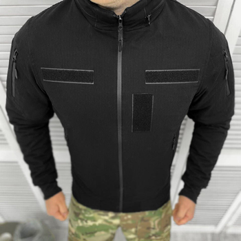 Демісезонна чоловіча Куртка Logos із липучками під Шеврони / Водонепроникний Бомбер ріп-стоп чорний розмір S