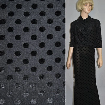 Бархат монетки на трикотаже черный ш.162 (10818.006)