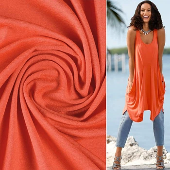 Трикотаж вискозный с эластаном "Elastic Jersey D" оранжевая ш.155 (19801.003)