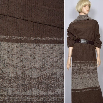 Пальтовый трикотаж Gerry Weber орнамент бежевый, коричневый (раппорт), ш.150 (18860.006)