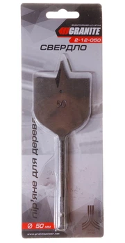 Сверло для дерева GRANITE перьевое 50х152 мм 6-гранный хвостовик 1/4" 2-12-050