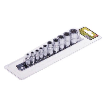 Набір торцевих головок зовнішній Torx Alloid 1/4"–3/8" DR, E4–E18, 10 предметів