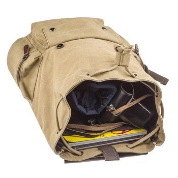 Рюкзак текстильный Vintage Хаки сумка портфель (221470)