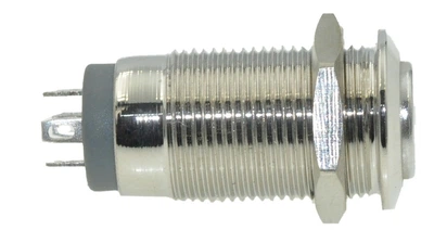 Кнопка антивандальная VJ Parts d14mm резьба 12mm h25mm 2 положения 4 контакта индикация, арт.кн515