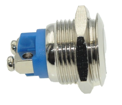 Кнопка антивандальна VJ Parts d18mm різьблення 16mm h21mm 2 контакти під гвинт, арт.кн518