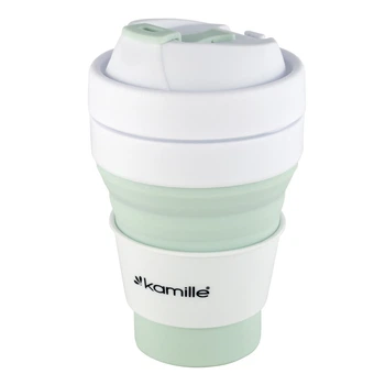 Термокружка складная из силикона Kamille 350 ml Зеленый (KL226312)