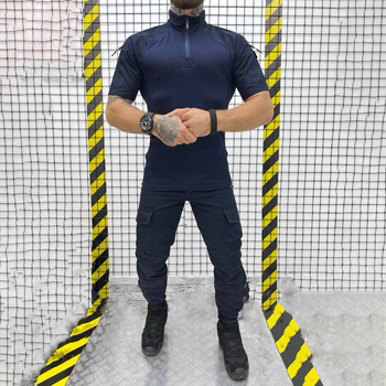 Крепкий мужской Костюм ДСНС Убакс с короткими рукавами + Брюки/Полевая Форма синяя размер XL