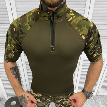 Мужской Убакс Logos с короткими рукавами и карманами / Прочная уставная Рубашка мультикам размер 3XL