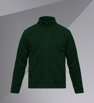 Универсальная флисовая Кофта Fleece Full Zip с карманами / Плотная флиска зеленая размер S