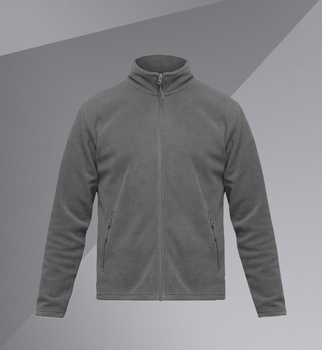 Универсальная флисовая Кофта Fleece Full Zip с карманами / Плотная флиска серая размер S