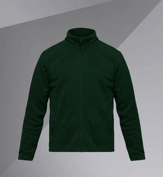 Универсальная флисовая Кофта Fleece Full Zip с карманами / Плотная флиска зеленая размер M